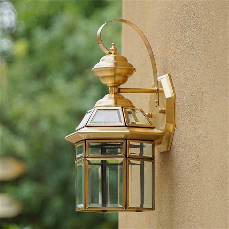 Наружный латунный настенный светильник BUNNY Retro, Водонепроницаемые Бра IP65, светодиодный светильник для дома, крыльца, Двора 1