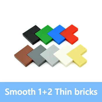 100ШТ строительных блоков DIY Тонкие гладкие 1 + 2 точки, развивающие Творческие игрушки для детей, Размер, совместимый с 14719 кирпичами