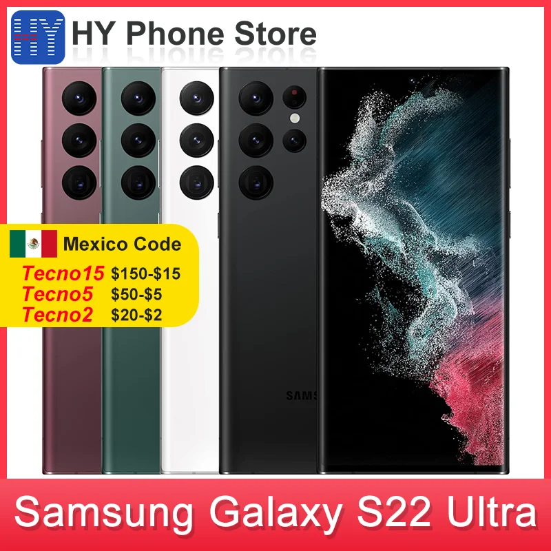 Samsung Galaxy S22 Ultra Unlock 5G Смартфон 128 ГБ / 256 ГБ / 512 ГБ Snapdragon8 Gen1 108 МП + 40 Мп Камера 6,8 