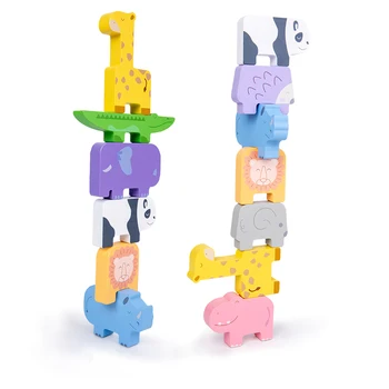 10шт деревянных игрушек с животными, игрушки для балансировки Монтессори для малышей, мальчиков и девочек