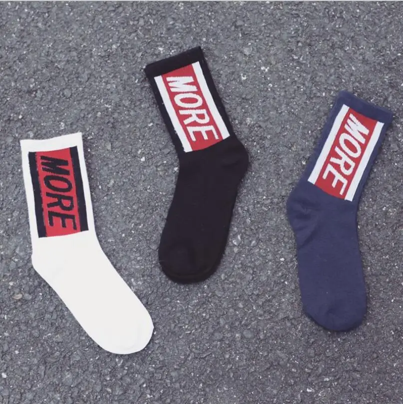 Новый продукт, пара носков, хлопчатобумажные носки в полоску с буквами, носки для скейтбординга, Harajuku, мужские и женские носки-трубки, длинные