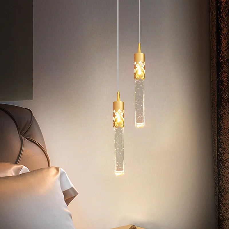 Современные Роскошные Хрустальные Подвесные светильники, Прикроватный подвесной светильник в скандинавском стиле для гостиной, кухни, столовой, кабинета, люстры для лестничного прохода