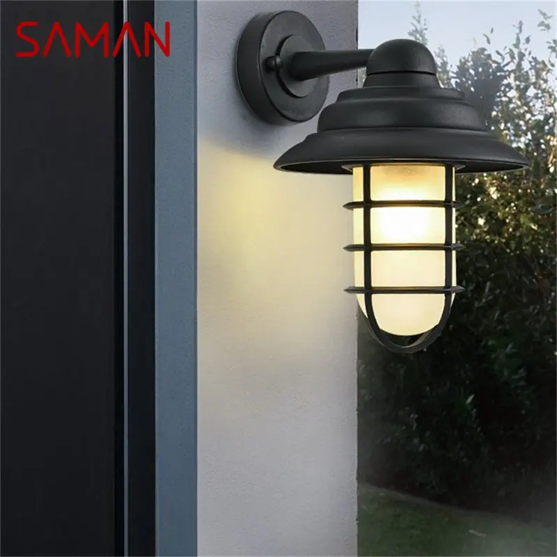 · Уличные настенные светильники SAMAN в стиле ретро, Классическое светодиодное освещение, Водонепроницаемые бра IP65 для дома, веранды, Виллы 0