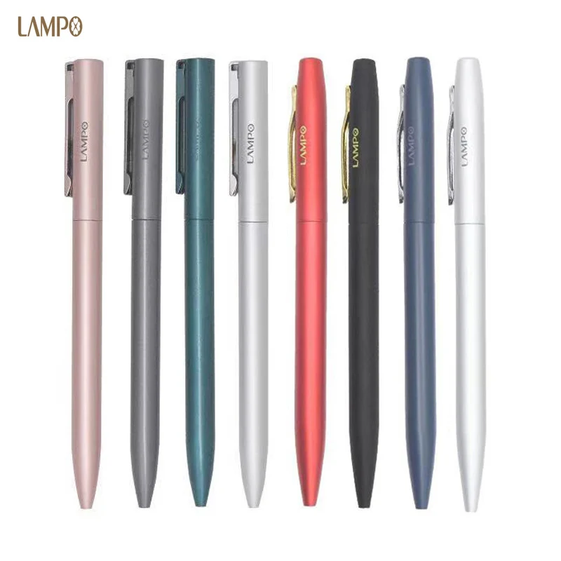 Гелевая ручка из металлического сплава LAMPO, шариковая ручка с гладким пишущим валиком, маркировочная ручка с тонким наконечником 0,5 мм, черные чернила для канцелярских принадлежностей
