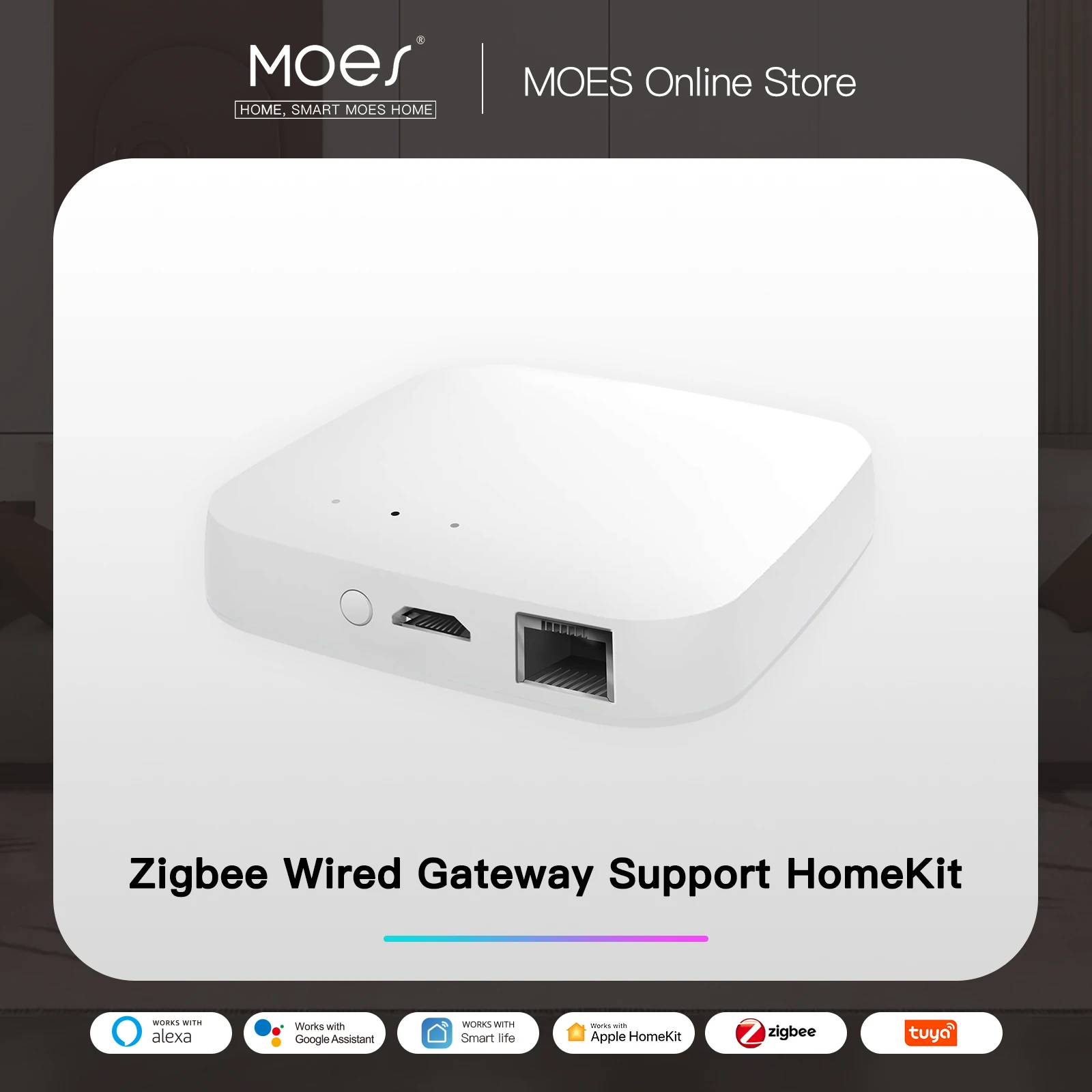 MOES Smart Zigbee Hub Работает С Проводным Шлюзом Homekit, Дистанционным управлением Smart Home Bridge, Голосовым Управлением Через Siri