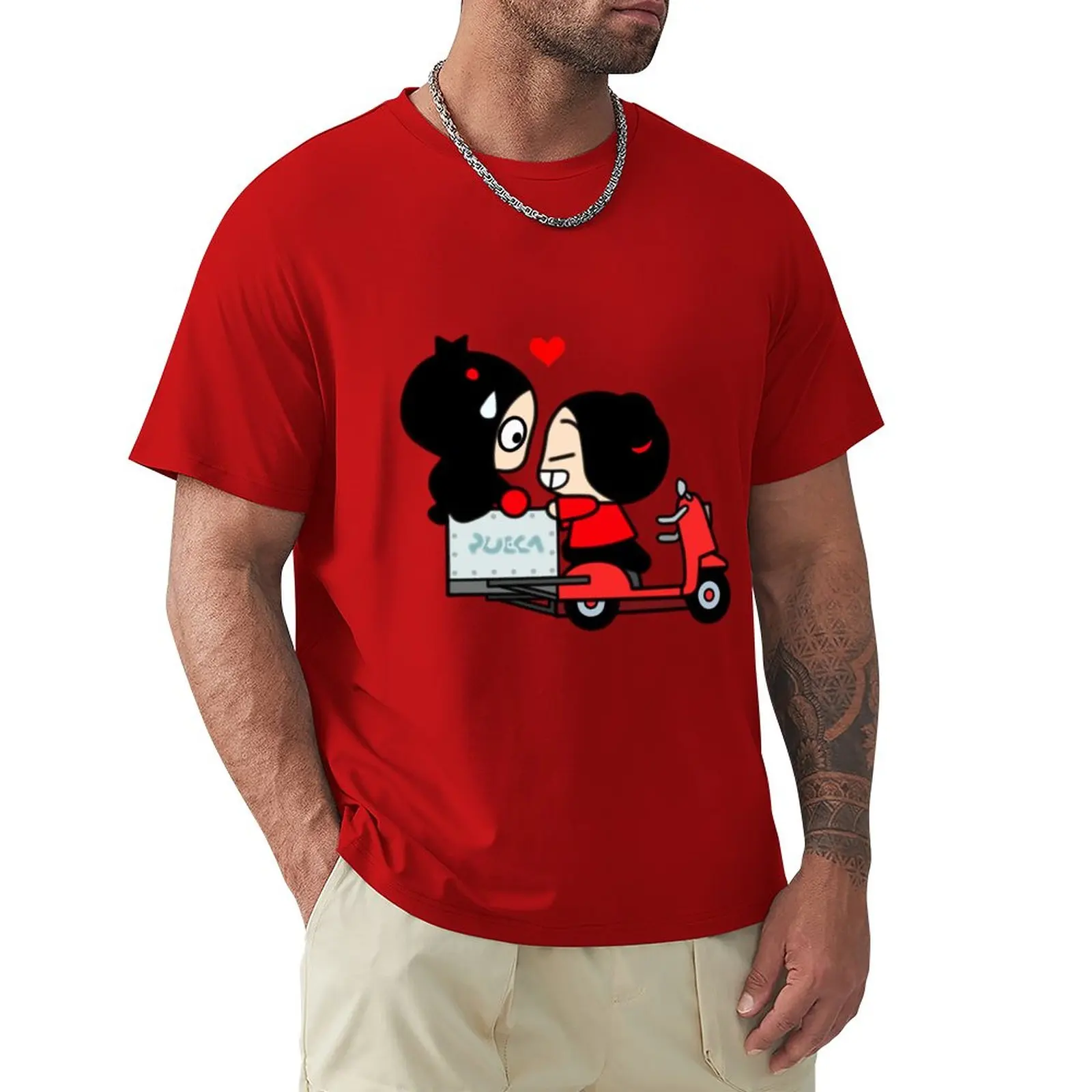 Футболка Pucca X Garu (Scooter), футболки для любителей спорта, черные футболки, эстетическая одежда, белые футболки для мальчиков, мужские винтажные футболки