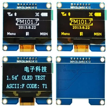 1,54-дюймовый 7-контактный синий OLED-модуль SPD0301 Интерфейс IIC/SPI привода 128*64
