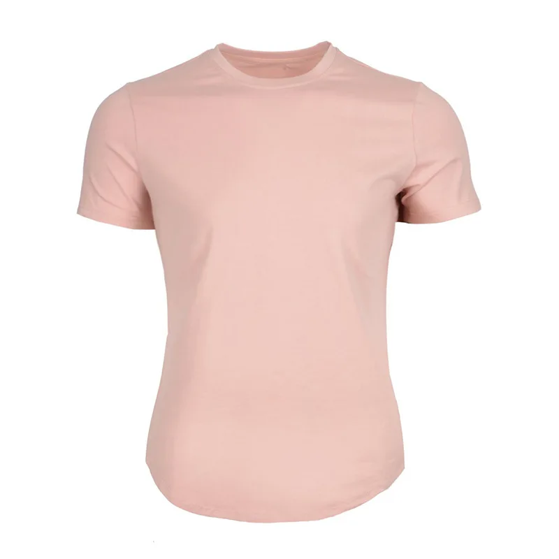 Летняя однотонная спортивная футболка Для мужчин, дышащий топ для фитнеса с коротким рукавом, для тренировок по бегу, эластичный хлопок 4