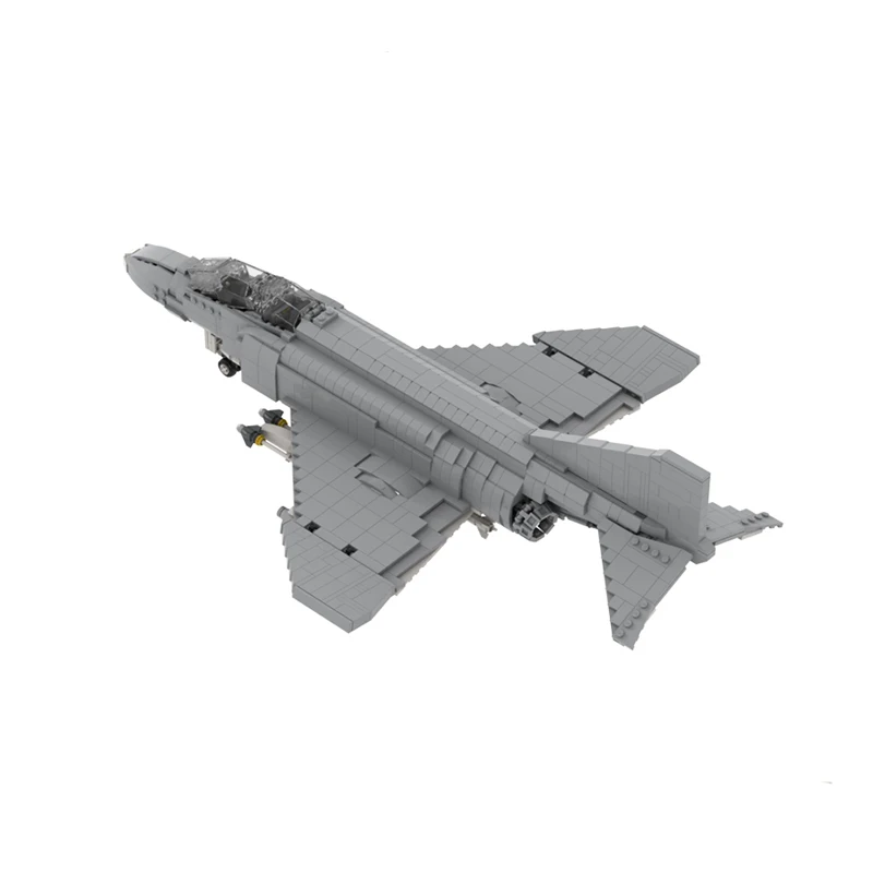 MOC Военная серия F-4C Phantom II Модель тяжелого истребителя ПВО DIY Кирпичи Строительные блоки Головоломки Игрушки для мальчиков Детские подарки 3
