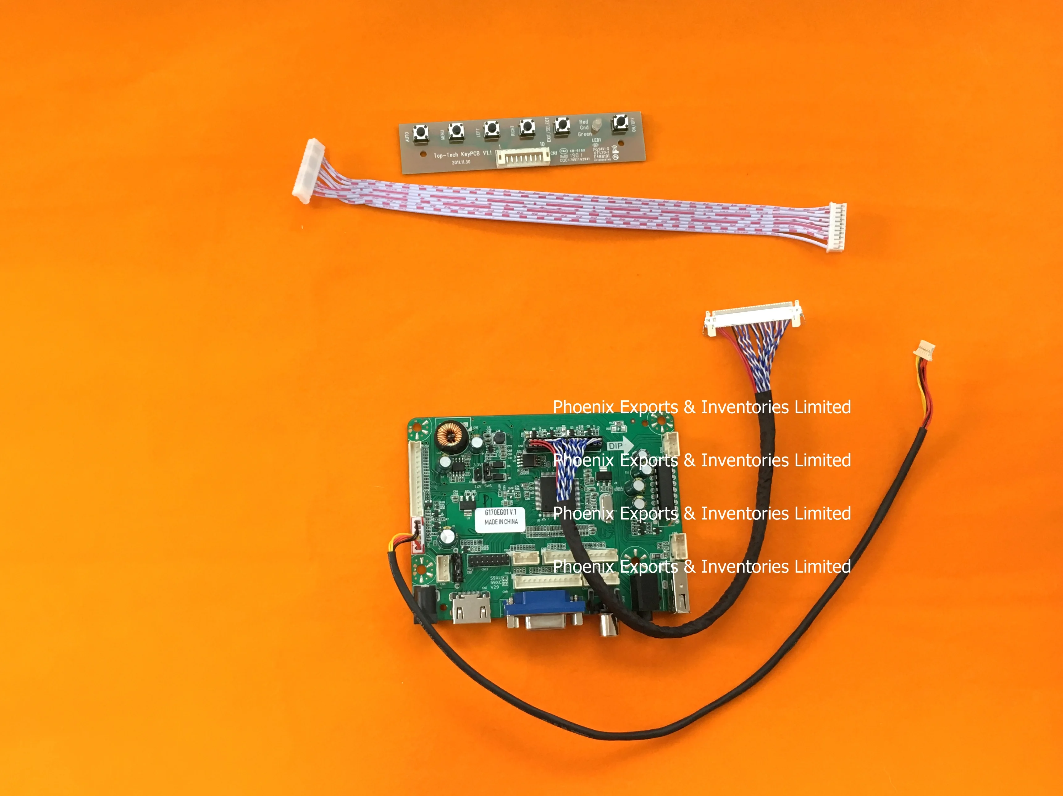 Плата управления VGA HDMI для G170EG01 V.1 с кабелями LVDS Комплект для тестирования платы драйвера G170EG01 V1