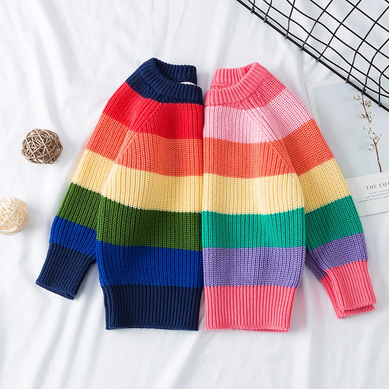 новое поступление, зима-осень, летний детский свитер, хлопковая одежда для девочек, вязаный трикотаж в полоску, оптовые продажи для учащихся 3-10 лет