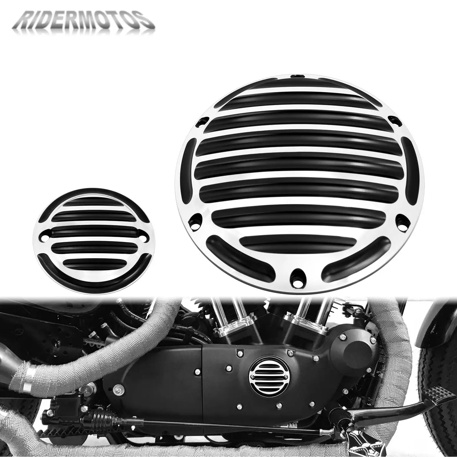 Мотоцикл Черный Хром Дерби Крышка Двигателя Крышка Таймера Синхронизации Для Harley Sportster Iron 883 1200 XL883 XL1200 Roadster 2004-2023 0
