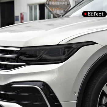 2 Шт Защитная пленка для автомобильных фар Передний Свет Прозрачная Дымчато-черная наклейка TPU для Volkswagen VW Tiguan Facelift 2020 2021