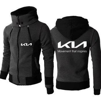 2023 НОВЫЕ высококачественные хлопчатобумажные модные осенние утепленные мужские куртки с принтом логотипа автомобиля Kia, повседневная мужская куртка Harajuku, топ