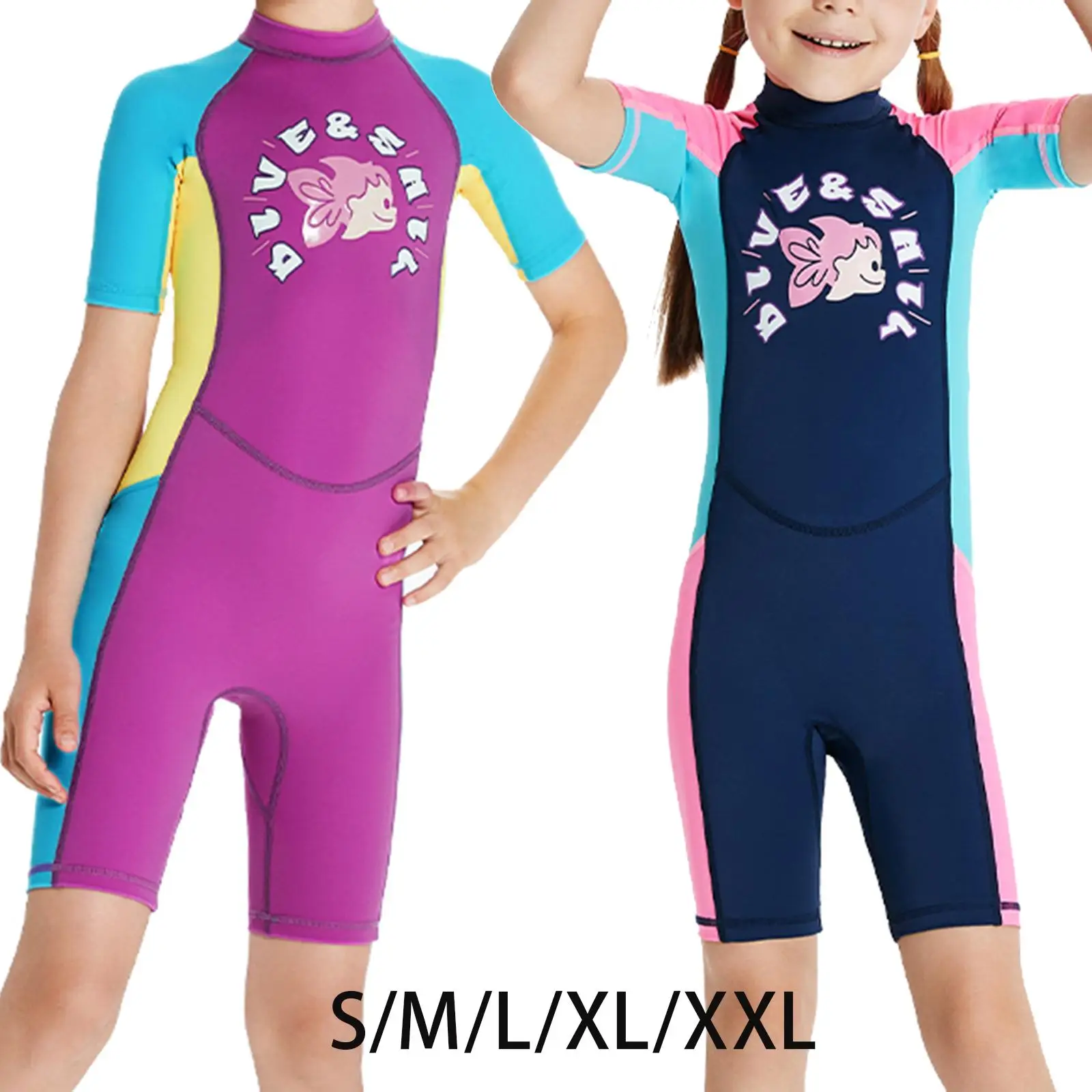 Прекрасный купальник для серфинга для маленьких девочек, детский нейлоновый гидрокостюм для дайвинга, сохраняющий тепло, детская толстая пляжная одежда, купальный костюм