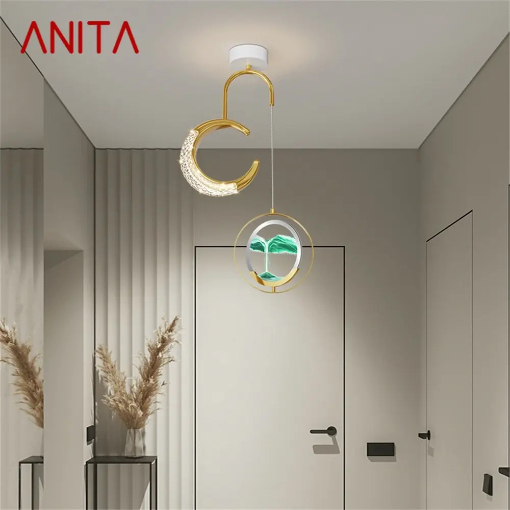 Подвесные светильники ANITA Contemporary Gold LED Креативный подвесной светильник в виде песочных часов для домашнего декора прохода