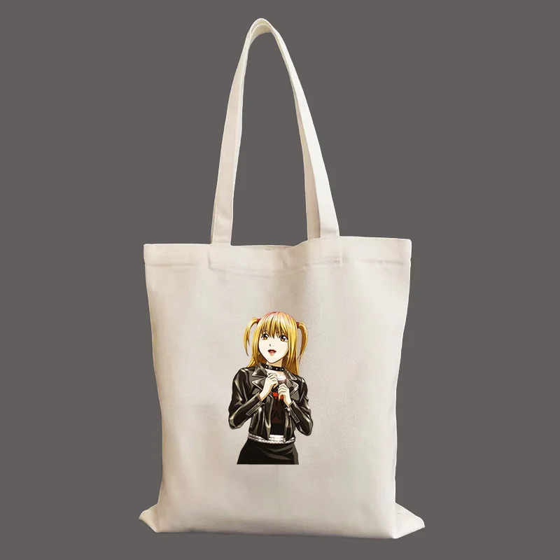 Death Note Misa из Японского аниме и манги Эко-женские сумки через плечо, холщовая сумка для покупок, повседневные большие женские дорожные сумки-тотализаторы