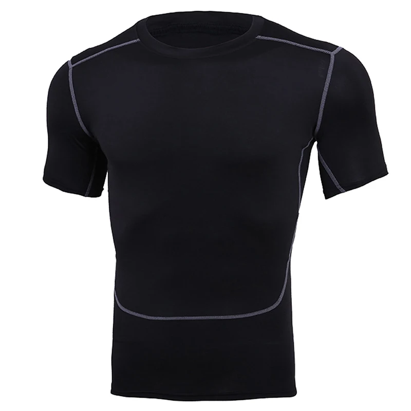 Компрессионная облегающая спортивная рубашка Cool Dry с длинным рукавом для фитнеса, мужская облегающая рубашка с коротким рукавом, внутренняя компрессия
