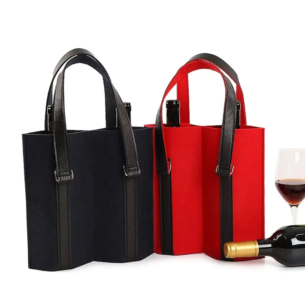 Войлочная сумка для вина Сумка-тоут для винных бутылок Подарочные пакеты для хранения бутылок с ручкой Чехлы для бутылок шампанского 1