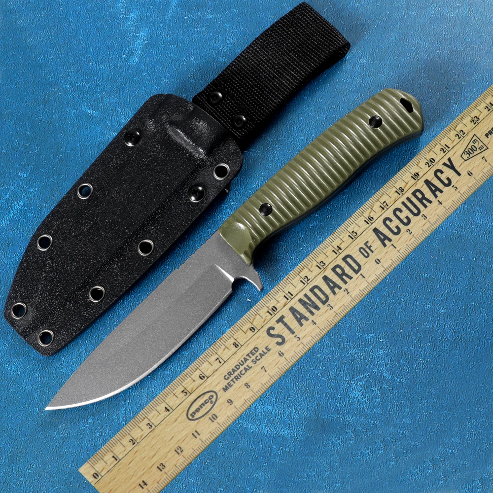 539GY Охотничий Прямой Нож С Фиксированным Лезвием Высокой Твердости DC53 Dropping Point Blade G10 Ручка Военный Приключенческий Инструмент Для Кемпинга