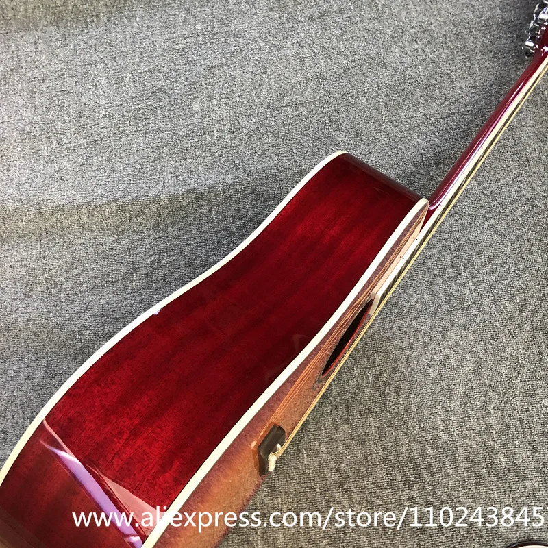высококачественная акустическая гитара hummingbird D-образной формы диаметром 41 дюйм, изготовленная на заказ, с верхом из массива ели
