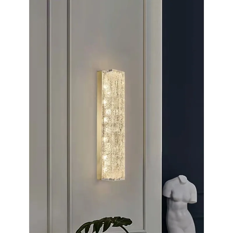 Декор Светодиодный настенный светильник Современная медная роскошная лампа Скандинавский фон для гостиной Прикроватная тумбочка для спальни Кабинет Проход в помещении