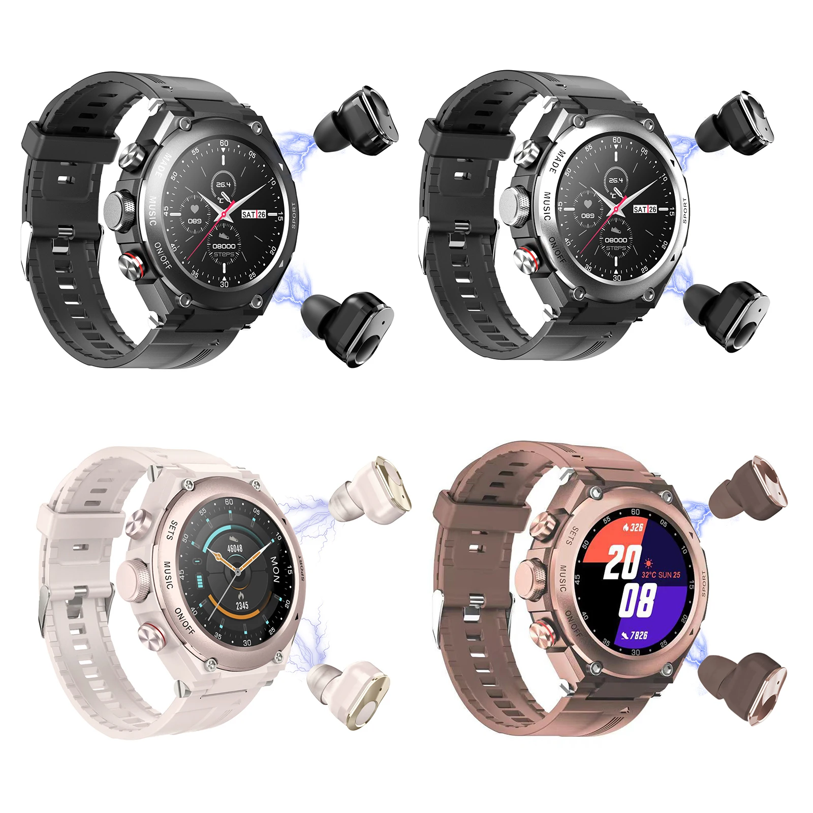 Часы с дистанционным вызовом T92 IP67, водонепроницаемый USB-смарт-браслет, мониторинг сердечного ритма и артериального давления, спортивный трекер для использования в бизнесе