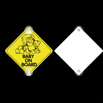 2ШТ Наклейки на присоске серии BABY ON BOARD для стайлинга автомобилей, наклейки с предупреждениями о безопасности детей в автомобиле, доски объявлений из ПВХ, знаки 3