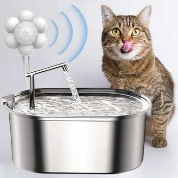 3,2 Л Интеллектуальный кошачий фонтан для воды из нержавеющей стали, Автоматическая поилка для кошек, поилка для домашних животных, питьевой фонтанчик для кошек