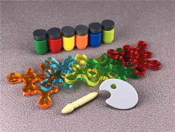 3 комплекта MOC Brick Доска для рисования Painting Artist Liquid Собирает частицы DIY Образовательные Строительные блоки Пластиковые игрушки