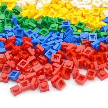 300 шт./лот Строительные блоки своими руками, тонкие 1x1 Развивающие строительные игрушки для детей, совместимые по размеру со всеми брендами