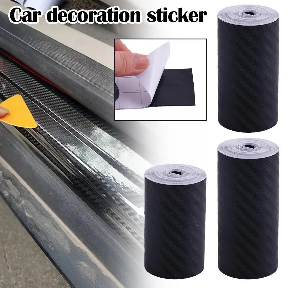 Автомобильная Наклейка из Нано Углеродного Волокна DIY Paste Protector Strip Scratch Anti Auto Film Боковое Зеркало Водонепроницаемая Защита Порога Двери X8J1 2