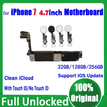 32 ГБ / 128 ГБ / 256 ГБ Чистый iCloud Для Iphone 7 Логическая плата Оригинальная Разблокированная для iphone 7 Материнская плата С Touch ID / Без Touch ID