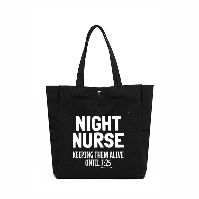 Ночная медсестра, поддерживающая их жизнь, подарок для медсестры, сумка через плечо, женская сумка-тоут большой емкости, холщовая сумка, женская сумка для покупок
