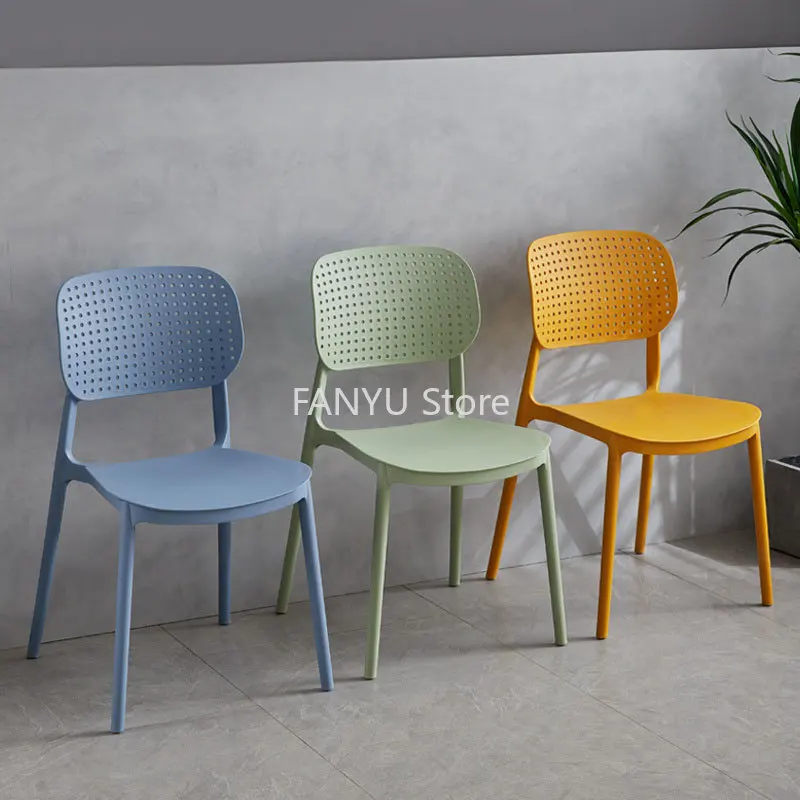 Современные обеденные стулья для отдыха, минималистичная спинка для взрослых, Пластиковые обеденные стулья, Бытовая мебель для балкона Sillas Comedor WZ50DC