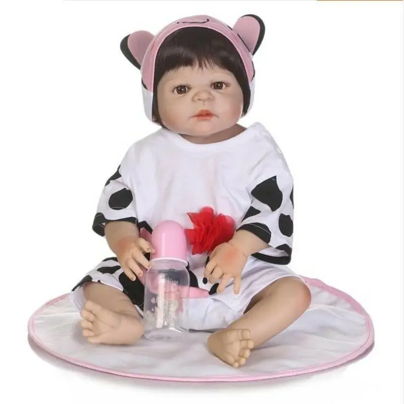 22-Дюймовая Силиконовая Кукла-Реборн для всего тела, Мягкая кукла для новорожденных ручной работы, игрушка для новорожденных, Детская Кукла-Реборн, Обучающая