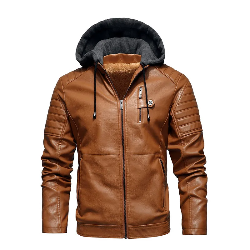 мужская высококачественная куртка из искусственной кожи, мужская зимняя модная куртка с отворотом на молнии и прямым подолом, официальные повседневные пальто, куртка-бомбер из искусственной кожи