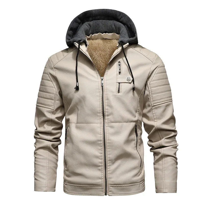 мужская высококачественная куртка из искусственной кожи, мужская зимняя модная куртка с отворотом на молнии и прямым подолом, официальные повседневные пальто, куртка-бомбер из искусственной кожи 2