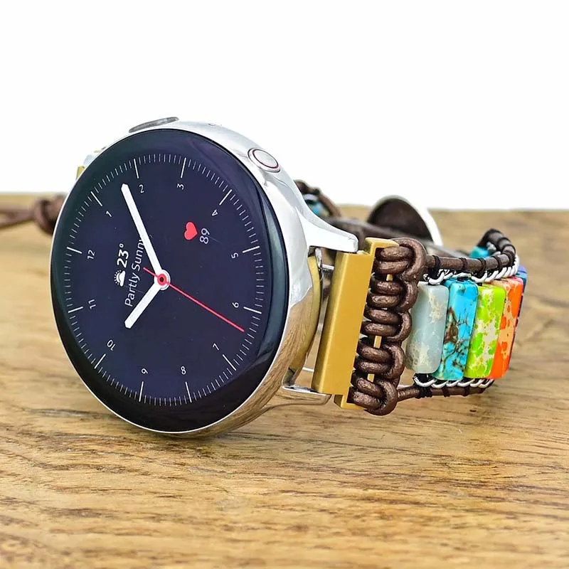 Для Samsung Galaxy Watch 4 Ремешок для Amazfit GTR ремешок для Huawei Watch браслет Богемия винтажный ремешок для часов с цветными камнями Женский