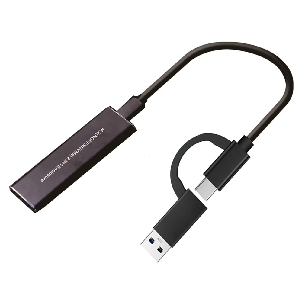 M.2 NVME SSD к Корпусу USB 3.1 с Двойным Протоколом 10 Гбит/с M2 NVMe Box PCIe NGFF Адаптер Корпуса SATA M2 NVMe с OTG-Кабелем для M2 SSD 0