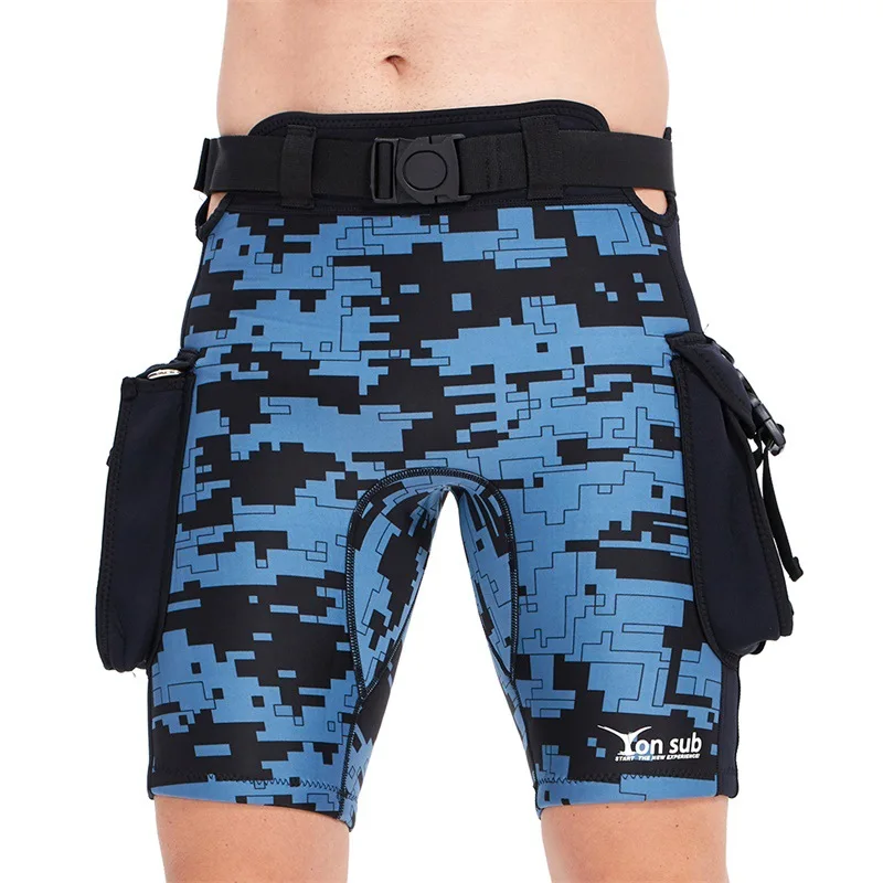2,5 мм Неопреновые штаны для дайвинга и серфинга Мужские шорты с подводным карманом Технические Шорты для дайвинга Камуфляжные плавки 3