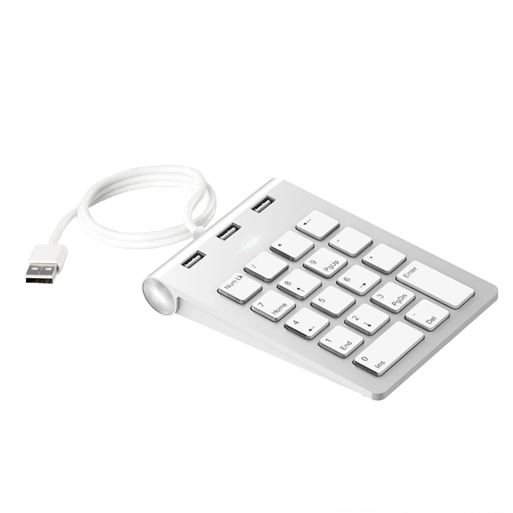 Мини-цифровая клавиатура, клавиатура с 18 клавишами, цифровая клавиатура, цифровая клавиатура с 3 портами, USB-концентратор для ноутбука, настольный ПК, ноутбук