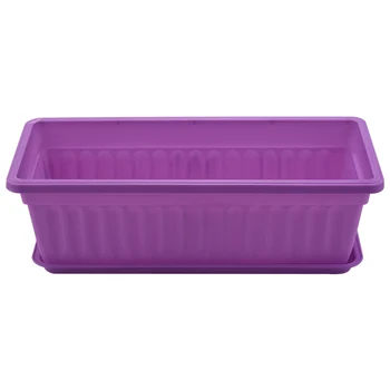 3шт 17-дюймовая фиолетовая цветочная коробка для окон, пластиковые плантаторы для овощей для подоконника, патио, сад, домашний декор, крыльцо