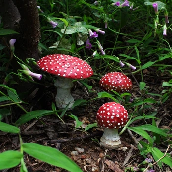 3шт Искусственная Мини-модель гриба, Светящиеся Садовые колья, Миниатюры сказочных садовых растений, Украшения для террариума, Вывески во дворе 0