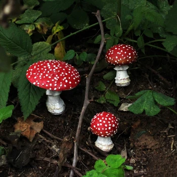 3шт Искусственная Мини-модель гриба, Светящиеся Садовые колья, Миниатюры сказочных садовых растений, Украшения для террариума, Вывески во дворе 2