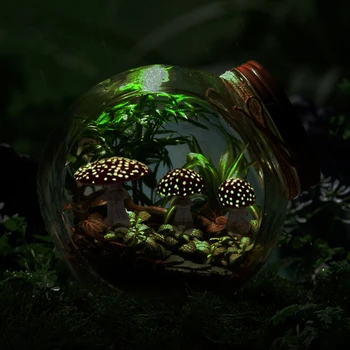 3шт Искусственная Мини-модель гриба, Светящиеся Садовые колья, Миниатюры сказочных садовых растений, Украшения для террариума, Вывески во дворе 4