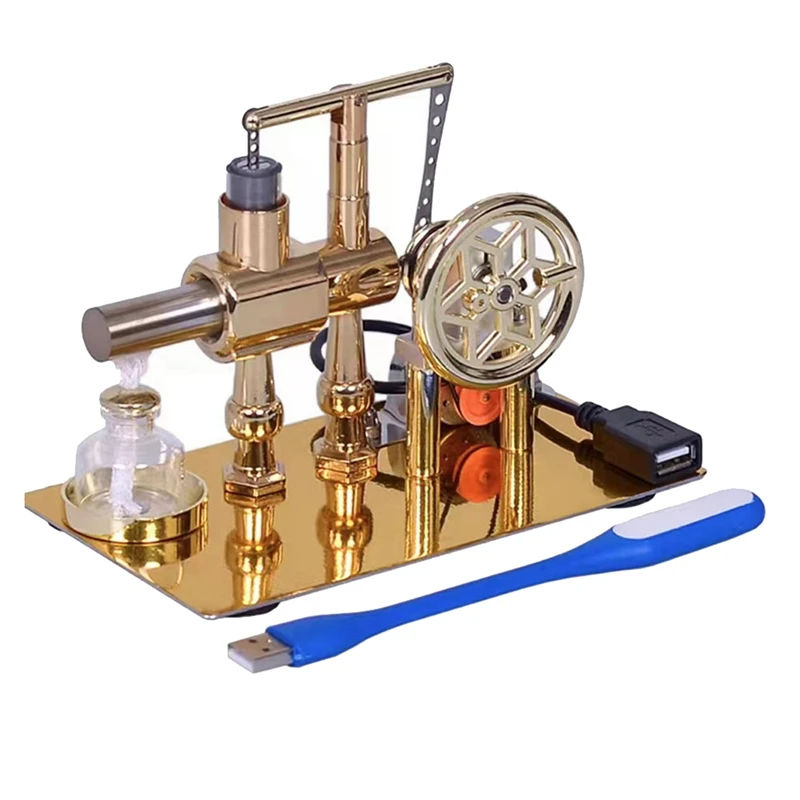 1 Шт. Экспериментальная модель двигателя Стирлинга с горячим воздухом Электрический генератор Физический эксперимент Научная игрушка Золото 0