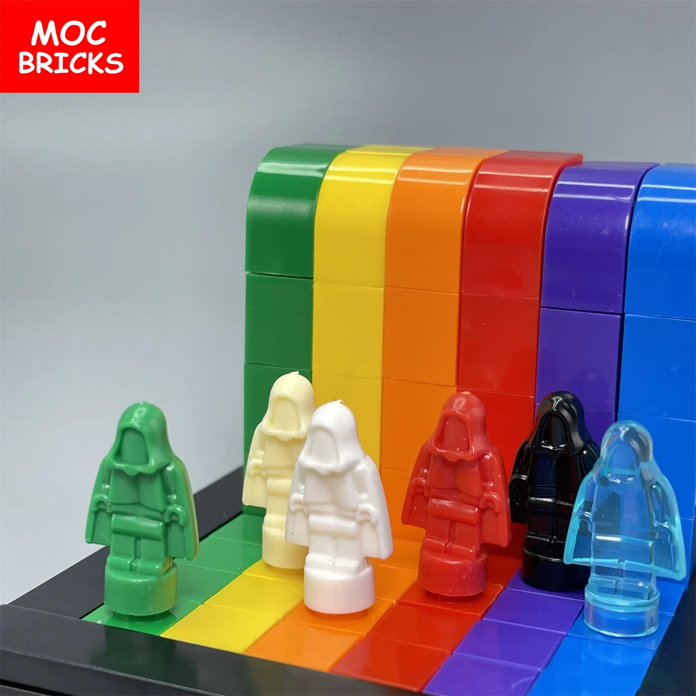 Продается набор MOC Bricks Mini Rainbow Background Wall Hood Statue, Совместимые Строительные блоки, Развивающие Игрушки для детей, Подарки 0
