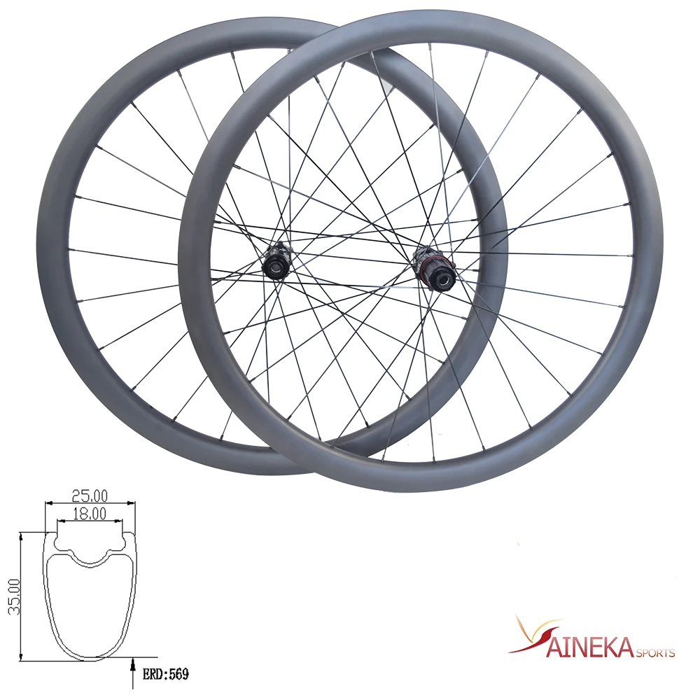 700c дисковый тормоз шириной 25 мм и глубиной 35 мм с гравийным карбоновым колесом для шоссейного велосипеда можно выбрать решающий Бескамерный трубчатый шарик