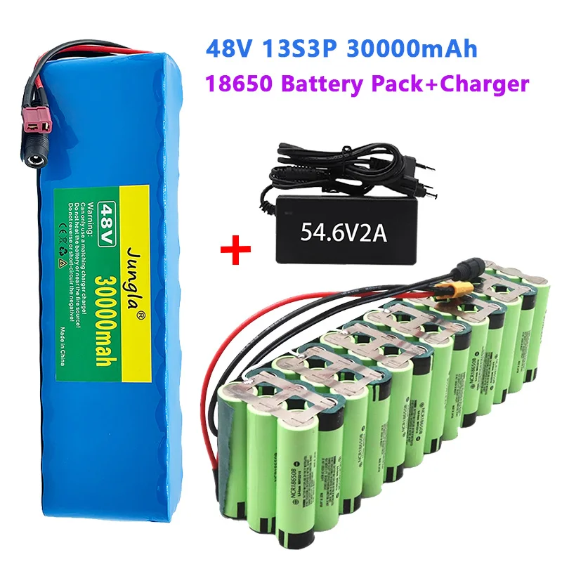 100% Originele 13S3P 48V 30Ah 1000W Литий-ионный аккумулятор 54,6V Li Ion Elektrische Scooter Batterij Met Bms + Lader T Постоянного тока